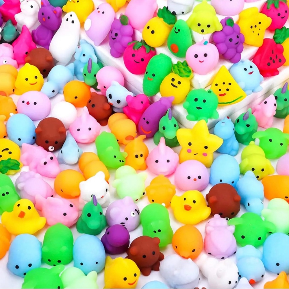 Get 5 Mochi rare squishy kawaii collectibles and 10 waterproof stickers NIB